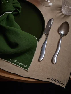 Manteles individuales de lino con bordado Cosmo, 4 uds.