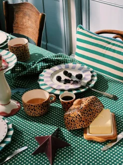 Mantequera pintada a mano Leopard