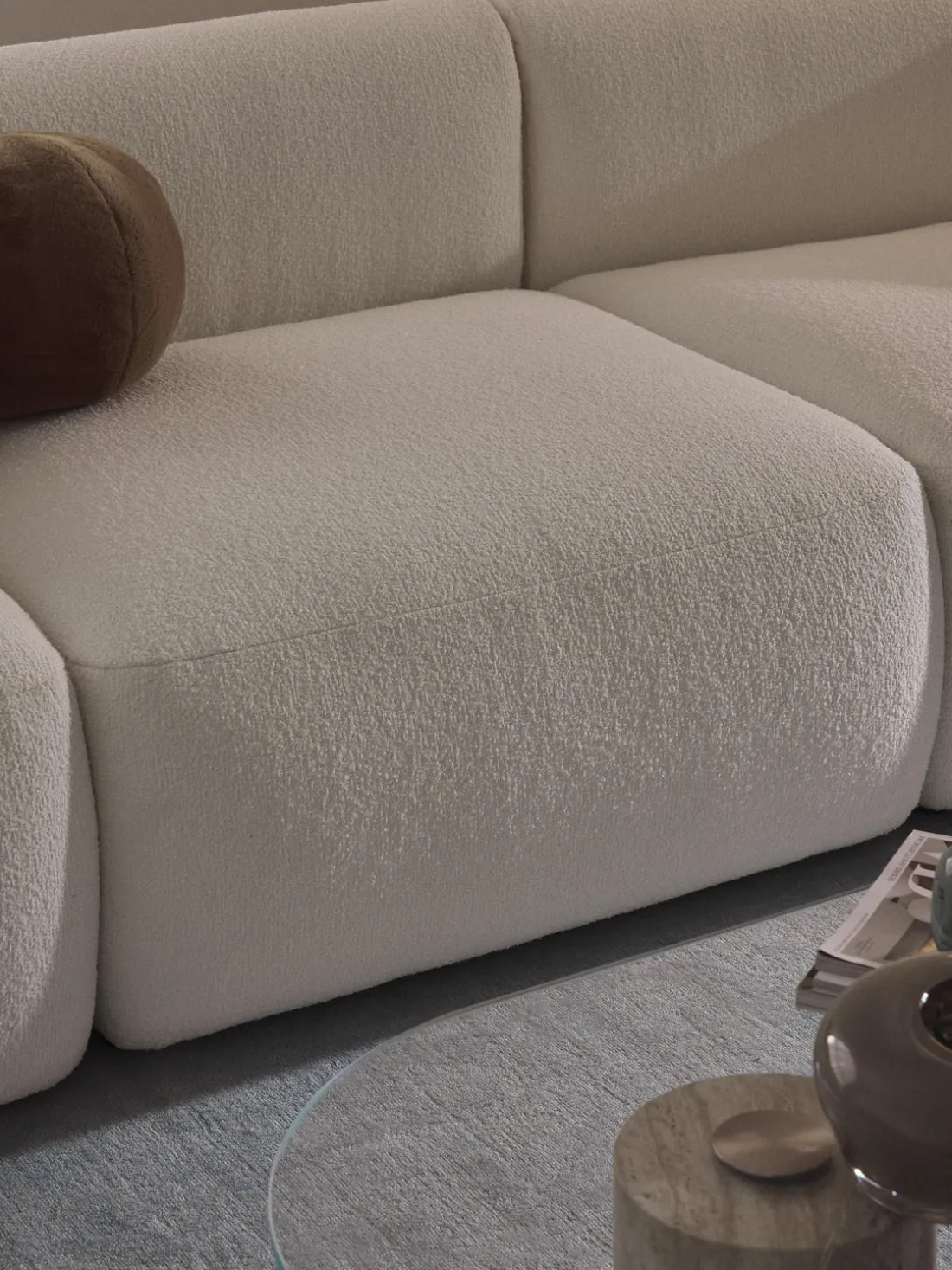 Módulo central en tejido bouclé Sofia