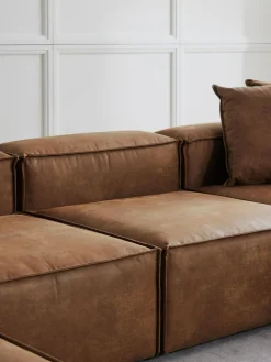 Módulo central sofá de cuero reciclado Lennon