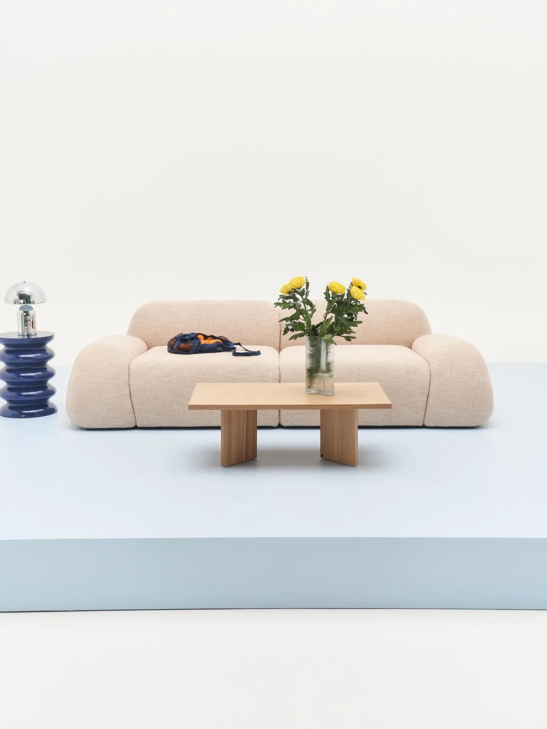 Módulo de esquina en tejido bouclé Wolke