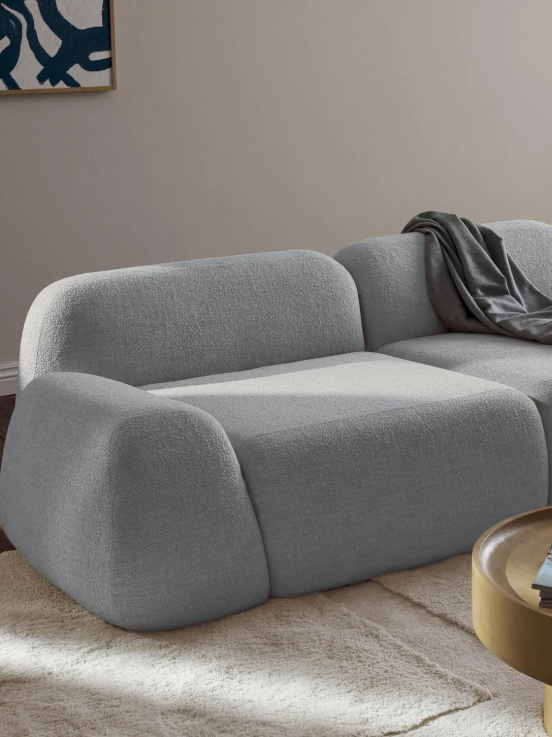 Módulo de esquina en tejido bouclé Wolke