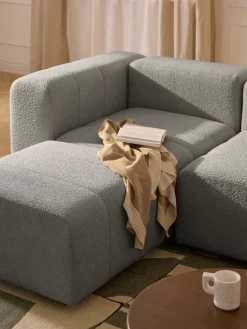 Módulo de esquina en tejido bouclé Lena