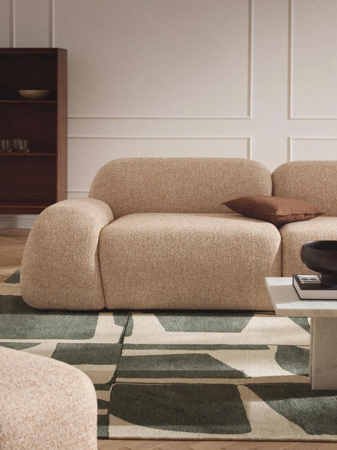 Módulo de esquina en tejido bouclé Wolke