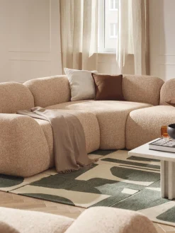 Módulo de esquina redondo en tejido bouclé Wolke