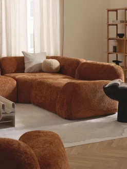 Módulo de esquina redondo de borreguillo bouclé Wolke