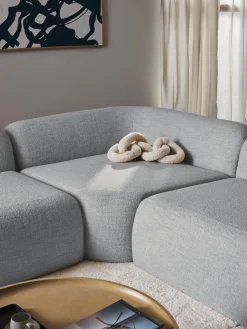 Módulo de esquina redondo en tejido bouclé Wolke