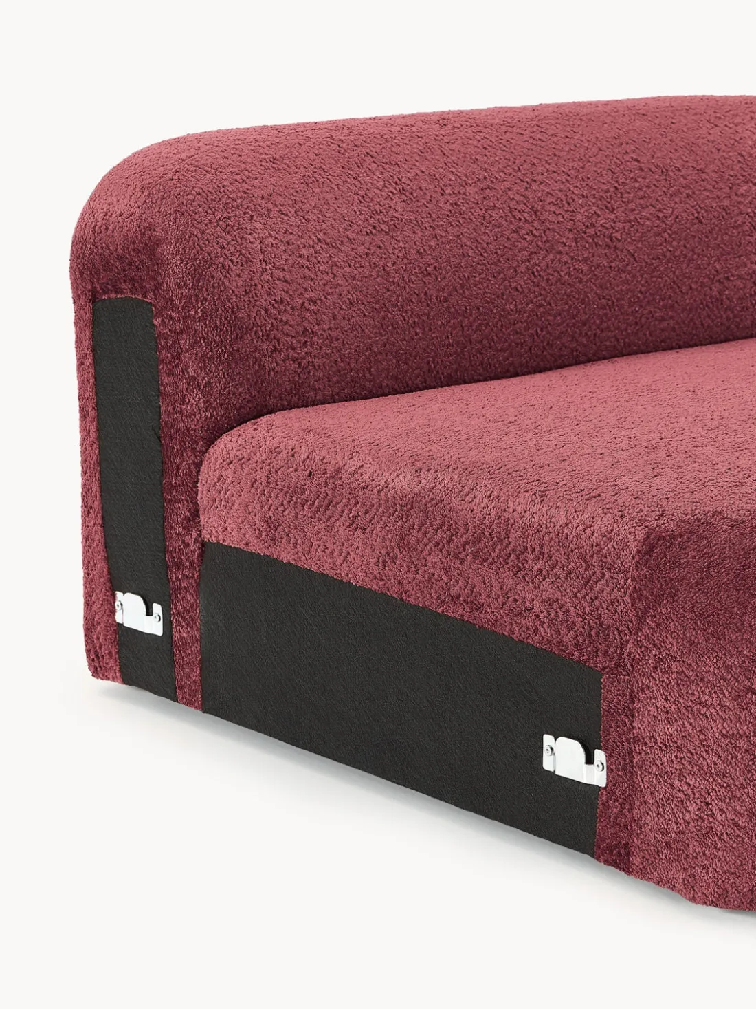 Módulo de esquina redondo de borreguillo bouclé Wolke