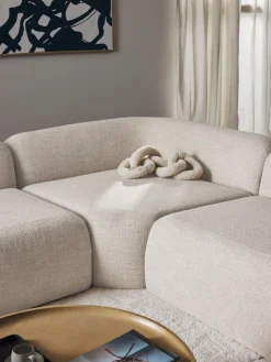 Módulo de esquina redondo en tejido bouclé Wolke