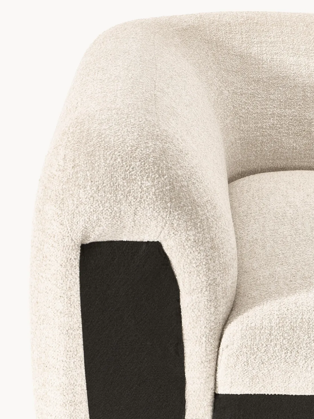 Módulo de esquina redondo en tejido bouclé Wolke