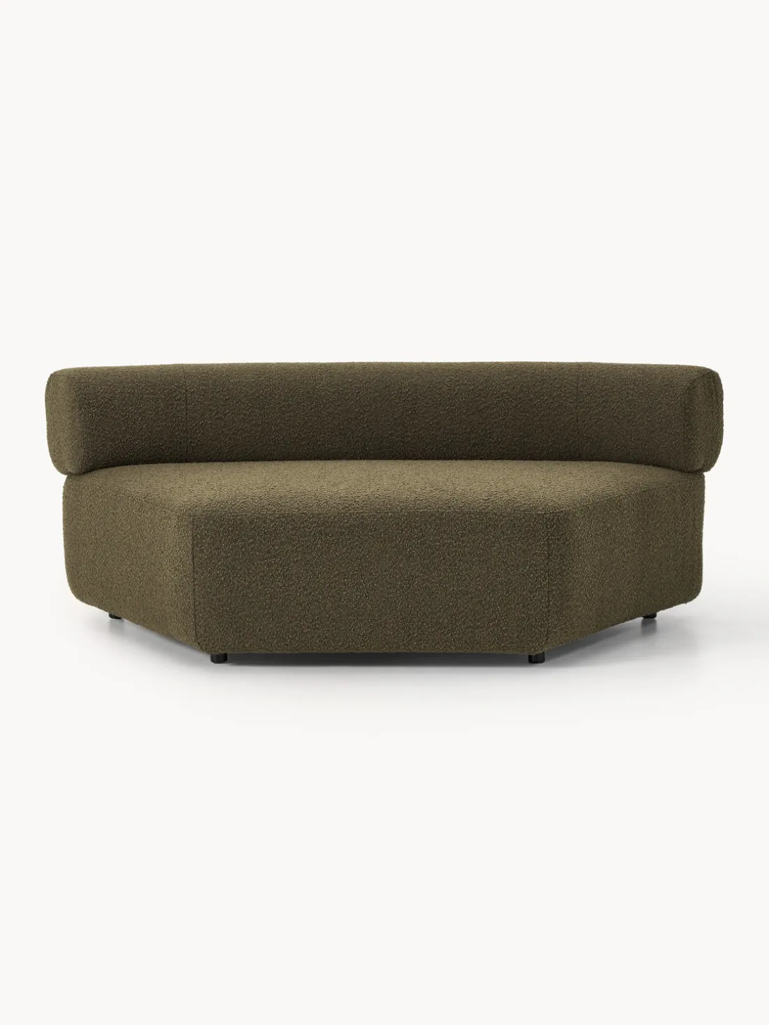 Módulo de esquina redondo en tejido bouclé Anton