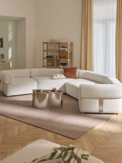 Módulo de esquina redondo en tejido bouclé Anton