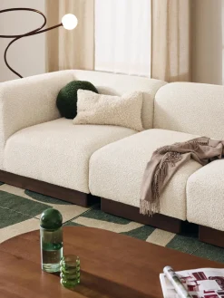 Módulo de esquina sofá de borreguillo bouclé Natalie