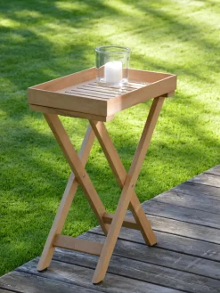 Mesa auxiliar de jardín plegable de madera de teca Chio