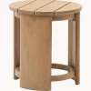 Mesa auxiliar de jardín redonda de madera de eucalipto Xoriguer