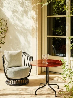 Mesa bistró redonda con tablero de cerámica Carmel, Ø 75 x 63 cm