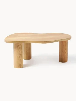 Mesa de centro de forma orgánica de madera de roble Didi
