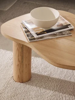 Mesa de centro de forma orgánica de madera de roble Didi