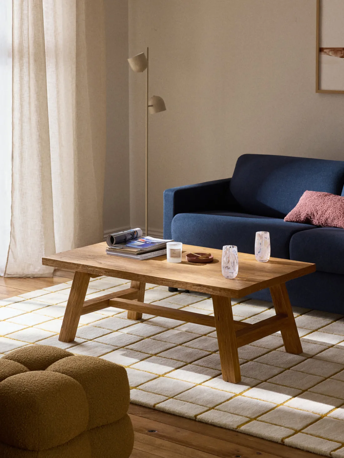 Mesa de centro de madera de teca Lawas