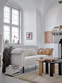 Mesa de centro de madera de caucho con forma orgánica Luppa