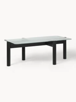 Mesa de centro de madera de haya con tablero de cristal Kob