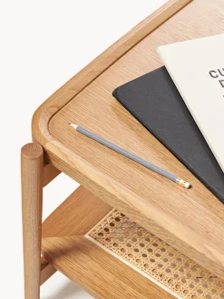 Mesa de centro de madera con espacio de almacenaje de tejido vienés Libby