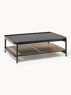 Mesa de centro de madera con espacio de almacenaje de tejido vienés Libby