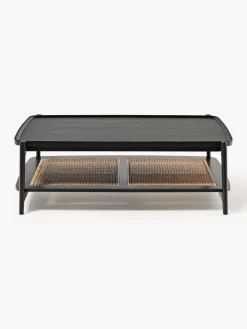 Mesa de centro de madera con espacio de almacenaje de tejido vienés Libby