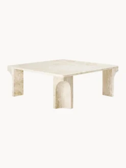 Mesa de centro de travertino Doric, 80 cm