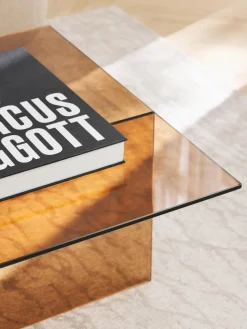 Mesa de centro de vidrio Anouk, 102 cm