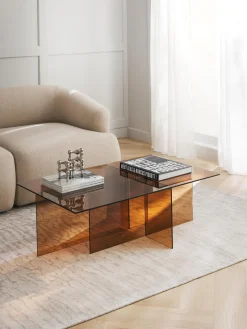 Mesa de centro de vidrio Anouk, 102 cm