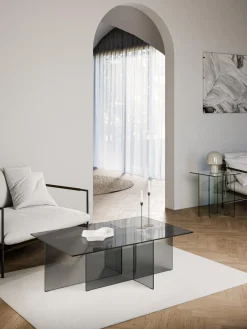Mesa de centro de vidrio Anouk, 102 cm