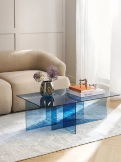 Mesa de centro de vidrio Anouk, 102 cm