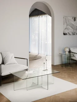 Mesa de centro de vidrio Anouk, 102 cm