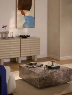 Mesa de centro en look mármol Lesley