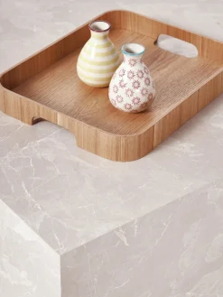 Mesa de centro en look travertino Lesley