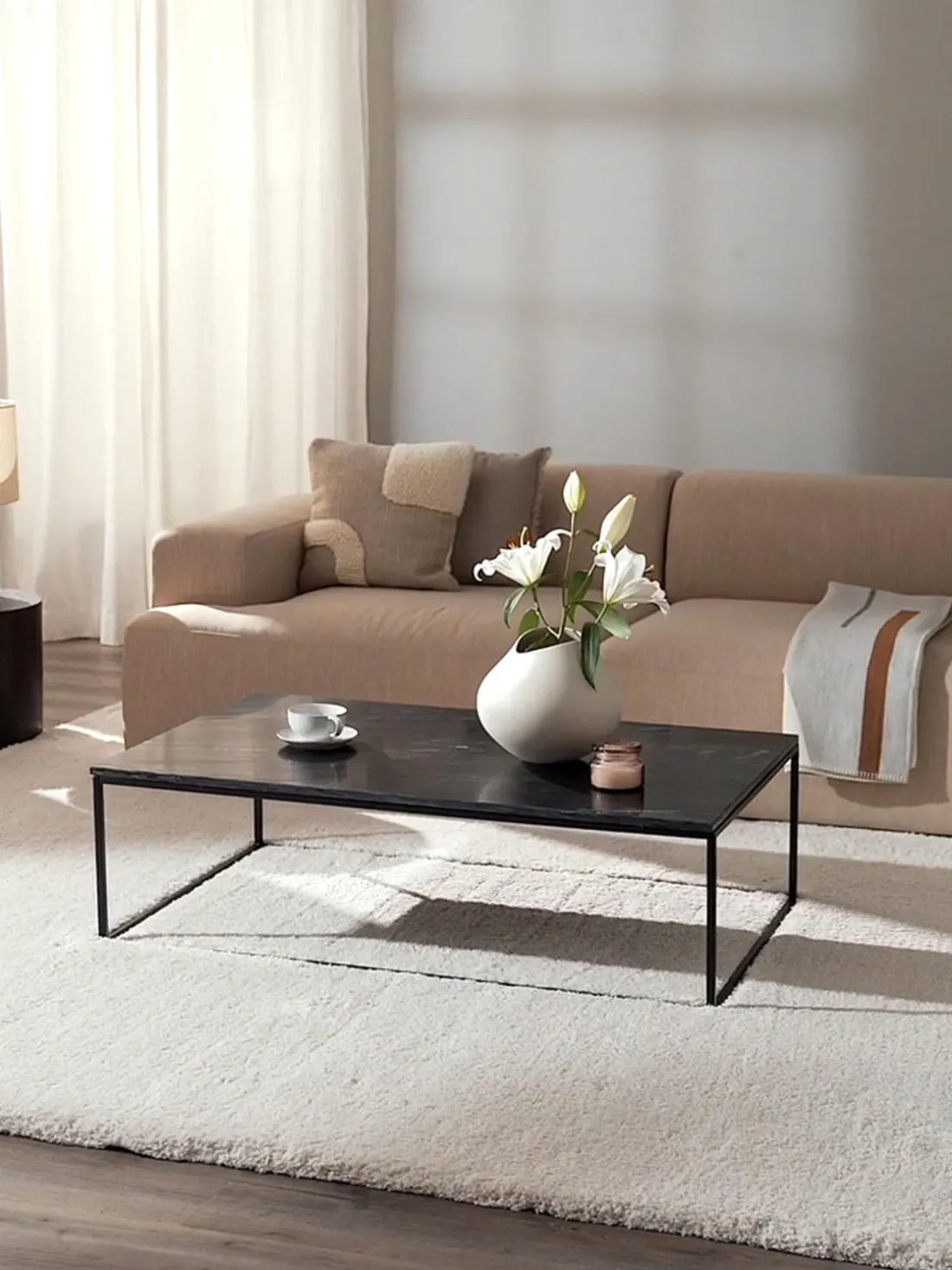 Mesa de centro grande de mármol Alys