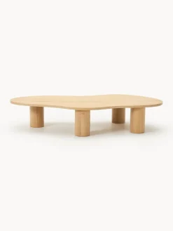 Mesa de centro grande de madera de roble con forma orgánica Didi