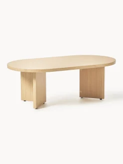 Mesa de centro ovalada de madera Toni