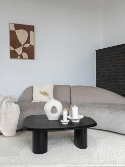 Mesa de centro ovalada de madera Tirano