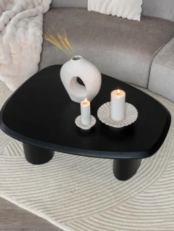 Mesa de centro ovalada de madera Tirano