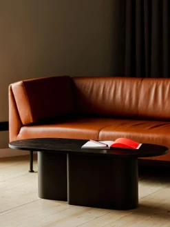 Mesa de centro ovalada de madera Looi