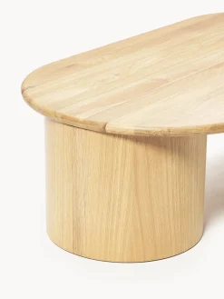 Mesa de centro ovalada de madera de roble Didi