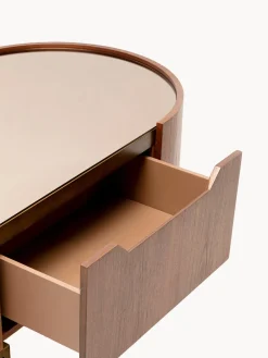 Mesa de centro ovalada de madera de nogal Giorgio