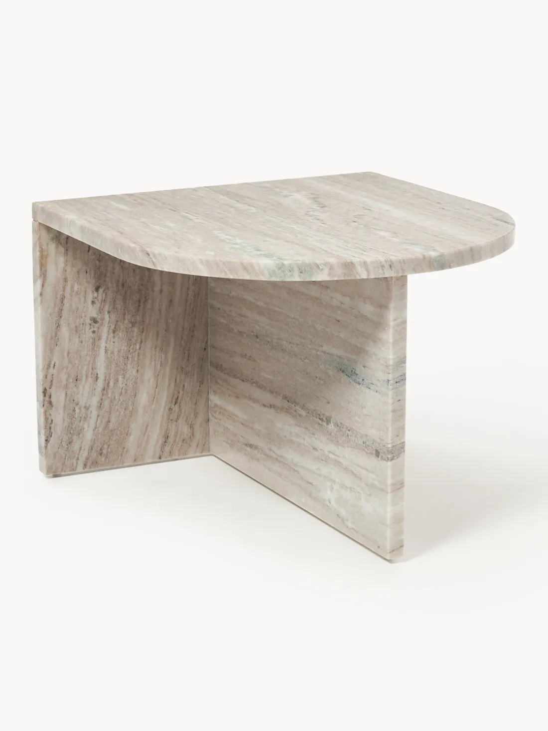 Mesa de centro ovalada de mármol Leander