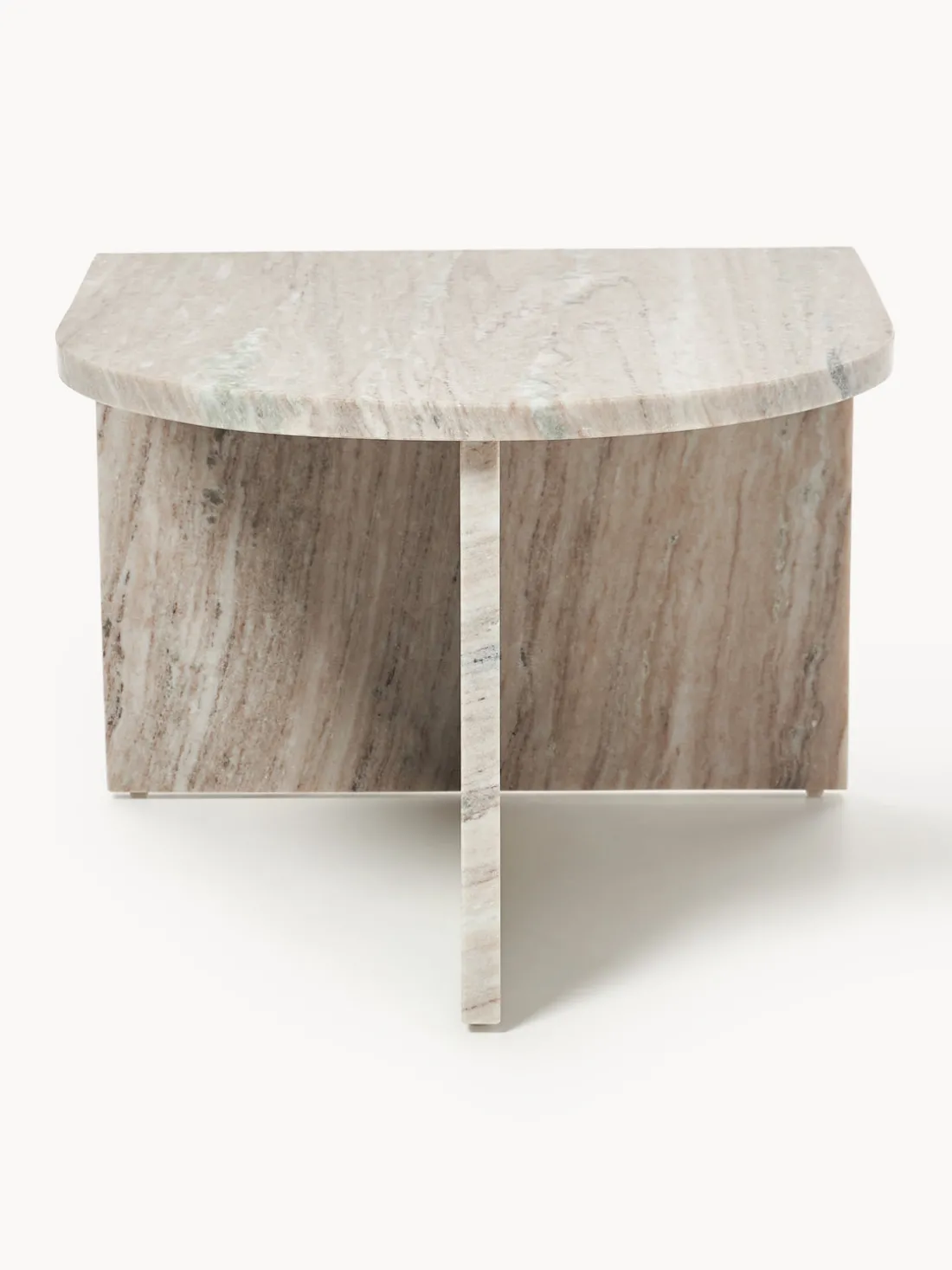 Mesa de centro ovalada de mármol Leander