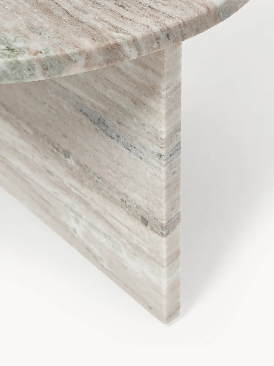 Mesa de centro ovalada de mármol Leander