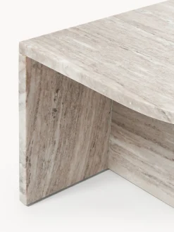 Mesa de centro ovalada de mármol Leander