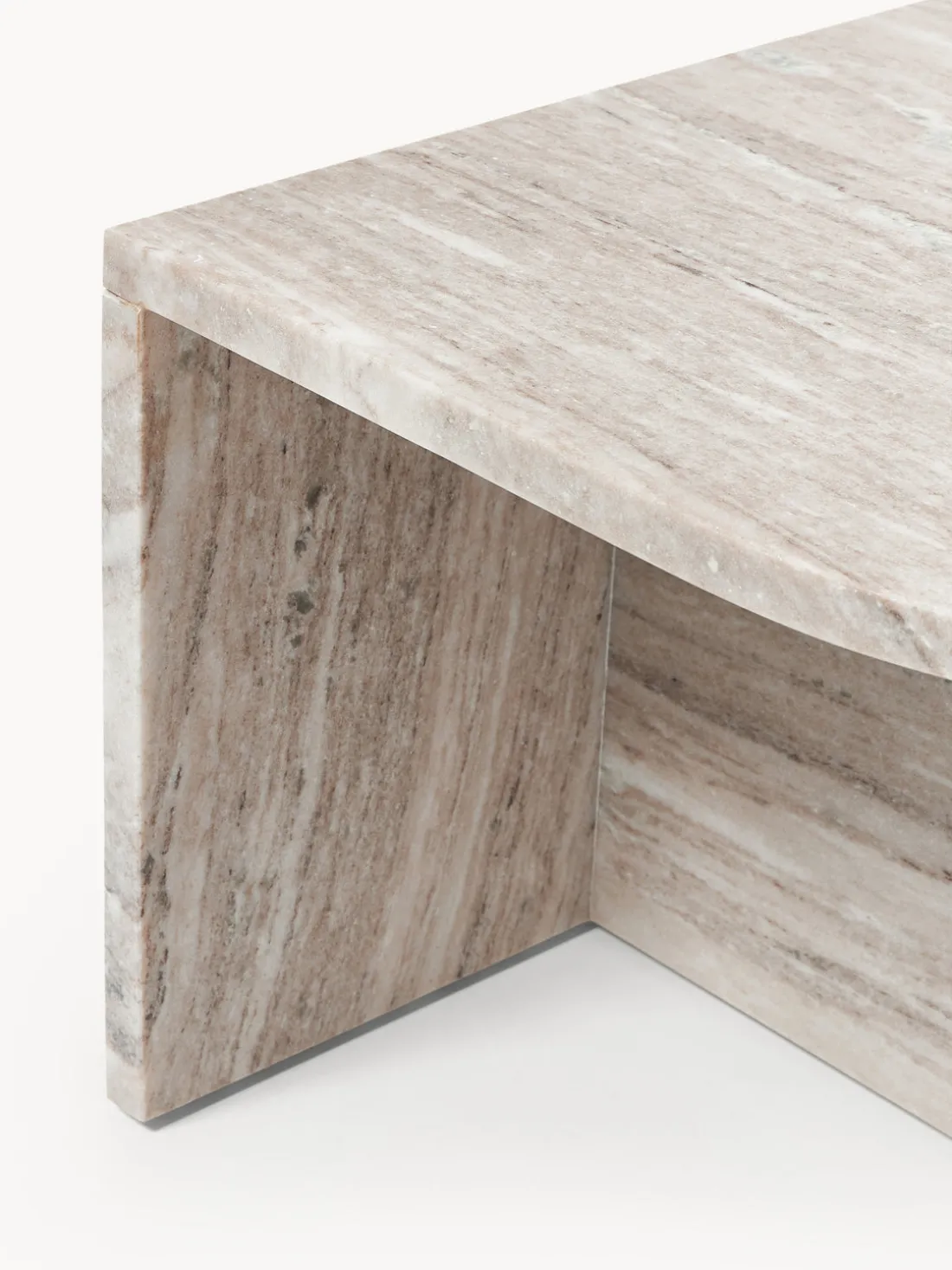 Mesa de centro ovalada de mármol Leander