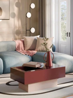 Mesa de centro rectangular con espacio de almacenamiento Alessa